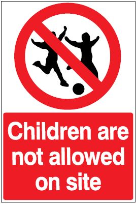 CP019 - Site Safety Sign - Prohibitory Signs - Children are not allowed on site