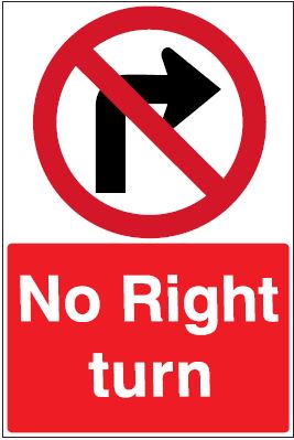 CP022 - Site Safety Sign - Prohibitory Signs - No Right turn