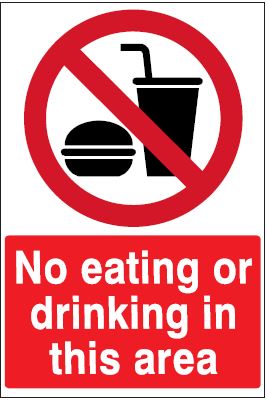 CP029 - Site Safety Sign - Prohibitory Signs - No Eating or Drinking in this Area