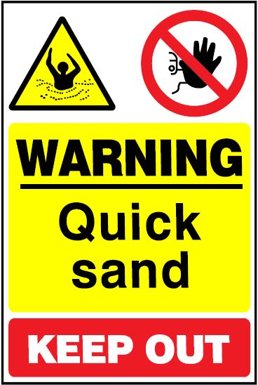 CQ002 - Site Safety Sign - Quarry Signs - WARNING Quick sand