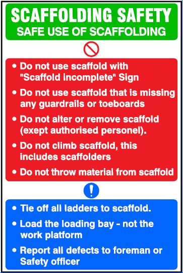 CS008 - Site safety Sign - Scaffolding Signs - Scaffolding Safety Instruction