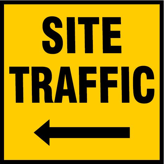 CST003 - Site Safety Sign - Site Traffic Sign - SITE TRAFFIC LEFT ARROW