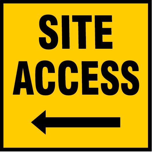 CST005 - Site Safety Sign - Site Traffic Sign - SITE ACCESS LEFT ARROW