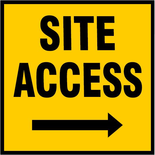 CST006 - Site Safety Sign - Site Traffic Sign - SITE ACCESS RIGHT ARROW