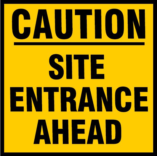 CST007 - Site Safety Sign - Site Traffic Sign - CAUTION SITE ENTRANCE AHEAD