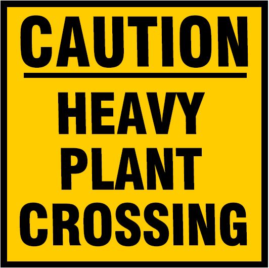 CST013 - Site Safety Sign - Site Traffic Sign - CAUTION HEAVY PLANT CROSSING