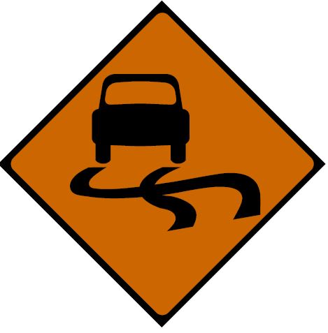 RW003 - Road Safety Sign - Road Works Signs - Slippery Road