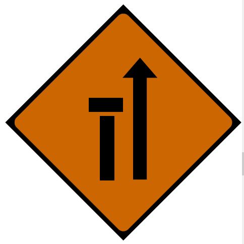 RW040 - Road Safety Sign - Nearside Lane (Of Two) Closed