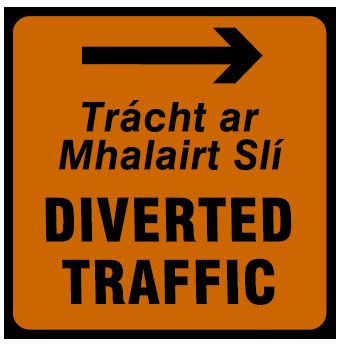 RW054 - Road Safety Sign - Diverted Traffic Right