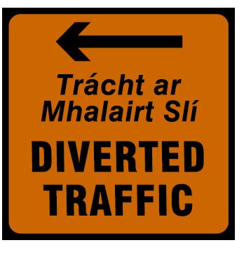 RW055 - Road Safety Sign - Diverted Traffic Left