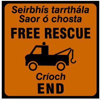 RW062 - Road Safety Sign - Free Recovery End Roadwork